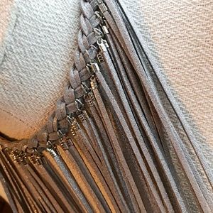 Leather Fringe collar necklace